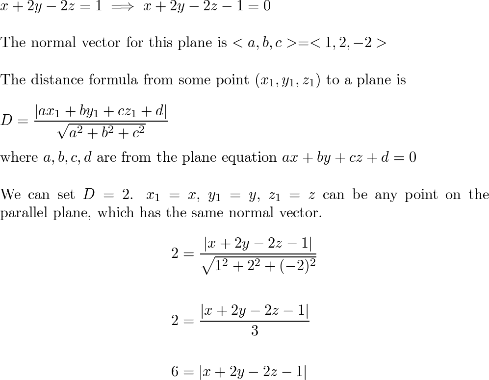 Find Equations Of The Planes That Are Parallel To The Plane Quizlet