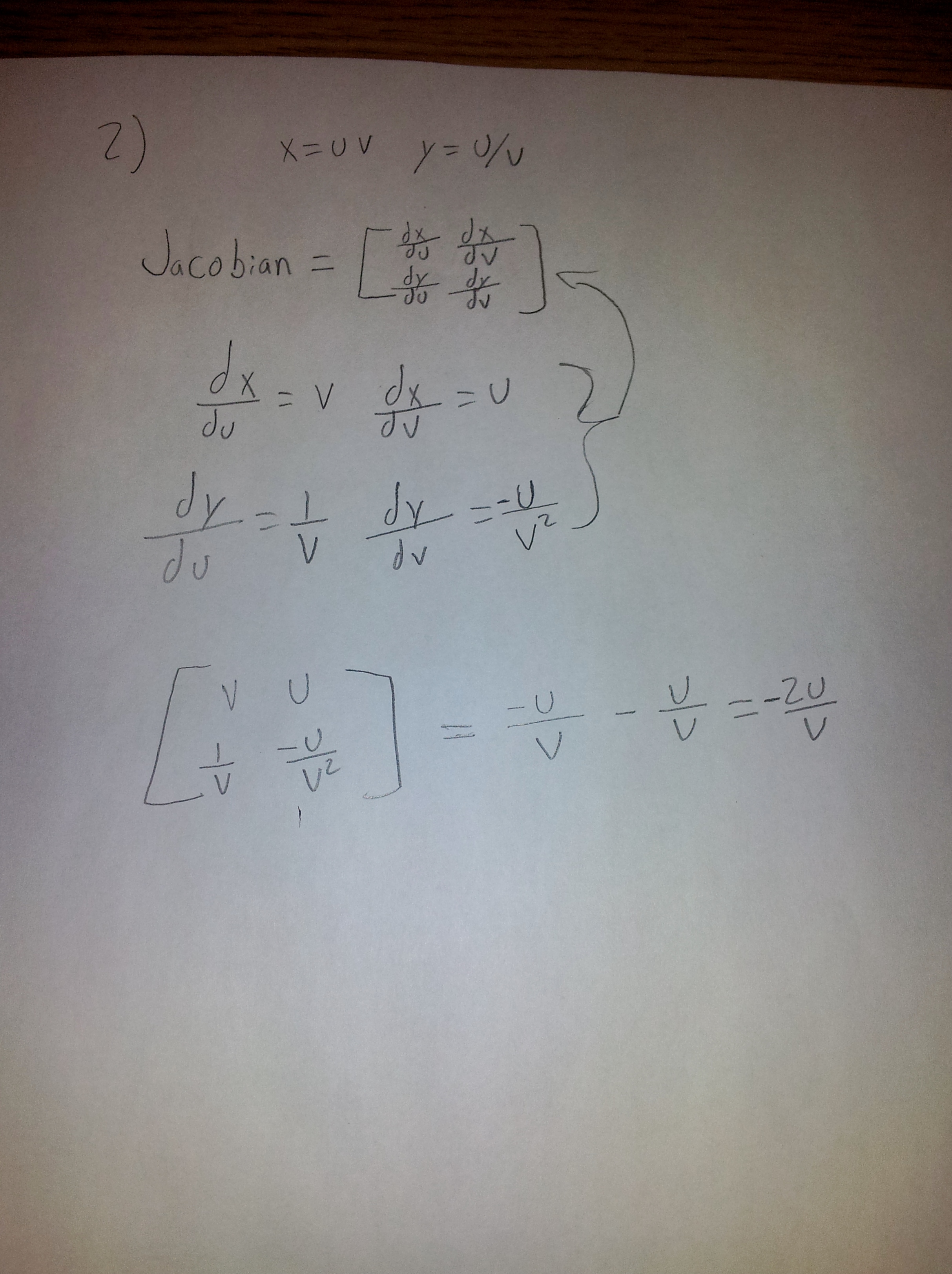 Find The Jacobian Of The Transformation X Uv Y U V Homework Help And Answers Slader