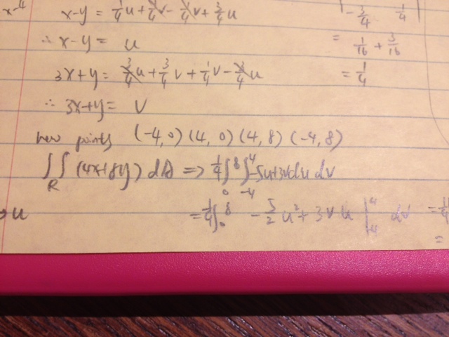 Use The Given Transformation To Evaluate The Integral Double Integral 4x 8y Da Where R Is The Parallelogram With Vertices 1 3 1 3 3 1 And 1 5 X 1 4 U V Y 1 4 V 3u Homework Help And Answers Slader