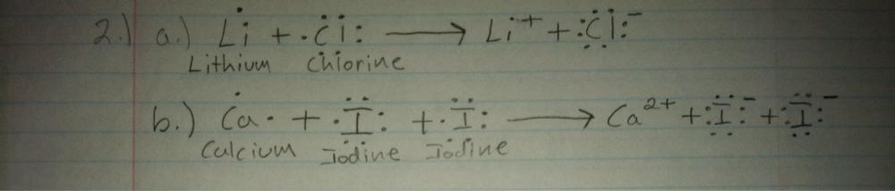 Use Electron Dot Notation To Demonstrate The Formation Of Ionic Compounds Involving The Following A Li And Cl B Ca And I Homework Help And Answers Slader