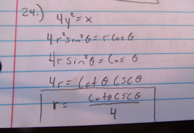 Find A Polar Equation For The Curve Represented By The Given Cartesian Equation 4y 2 X Homework Help And Answers Slader