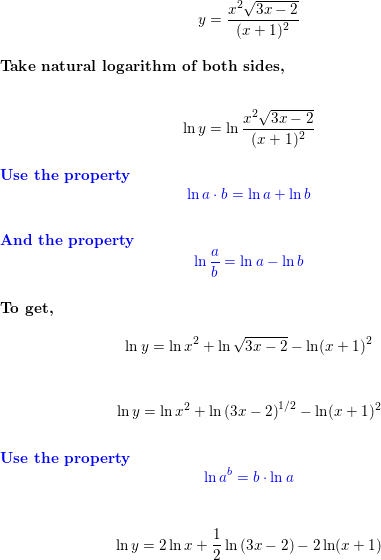 Use Logarithmic Differentiation To Find Dy Dx Y X 3x 2 Quizlet