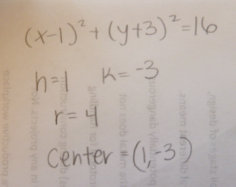 Use The Center And The Radius To Graph Each Circle Math X 1 2 Y 3 2 16 Math Homework Help And Answers Slader