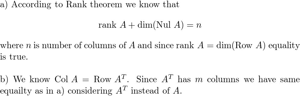 Concern an m times n matrix A and what are often called t Quizlet