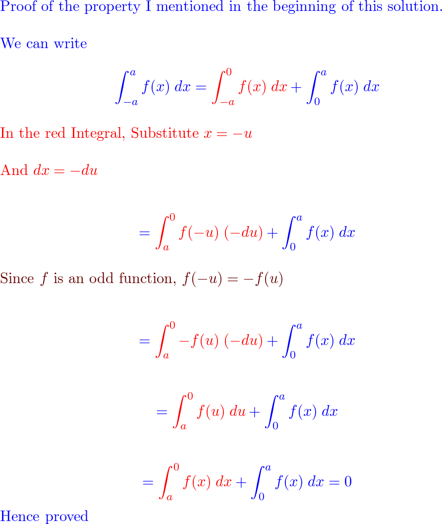 Evaluate The Definite Integral -pi 4 To Pi 4 (x^3+x^4tanx)dx 