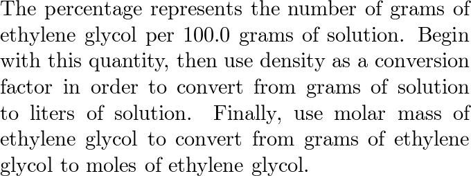 The density of a 20.0 by mass ethylene glycol C 2H 6O 2 Quizlet