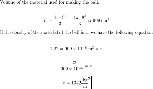 volume of hollow sphere formula