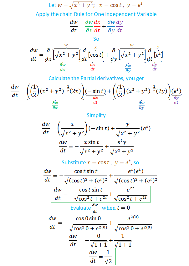 find-dw-dt-using-the-appropriate-chain-rule-evaluate-dw-dt-quizlet