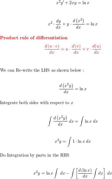 Solve The Initial Value Problem X 2y 2xy Ln X Y 1 2 Quizlet