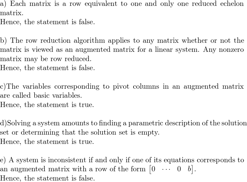 Mark each statement True or False. Justify each answer. a. I Quizlet