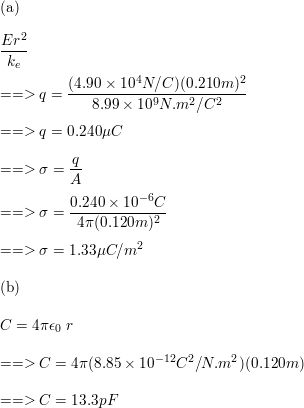 An Isolated Charged Conducting Sphere Of Radius 12 0 Cm Creates An Electric Field Of Math 4 90 Times 104 Math N C At A Distance 21 0 Cm From Its Center A What Is Its Surface Charge