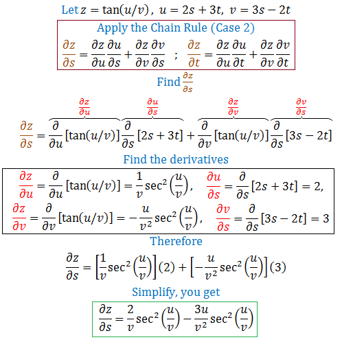 Use The Chain Rule To Find Curlz Curls And Curlz Curlt Z Tan U V U 2s 3t V 3s 2t Homework Help And Answers Slader