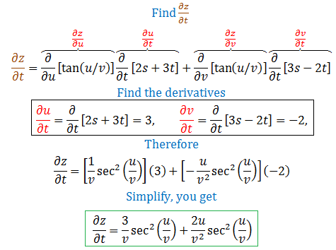 Use The Chain Rule To Find Curlz Curls And Curlz Curlt Z Tan U V U 2s 3t V 3s 2t Homework Help And Answers Slader