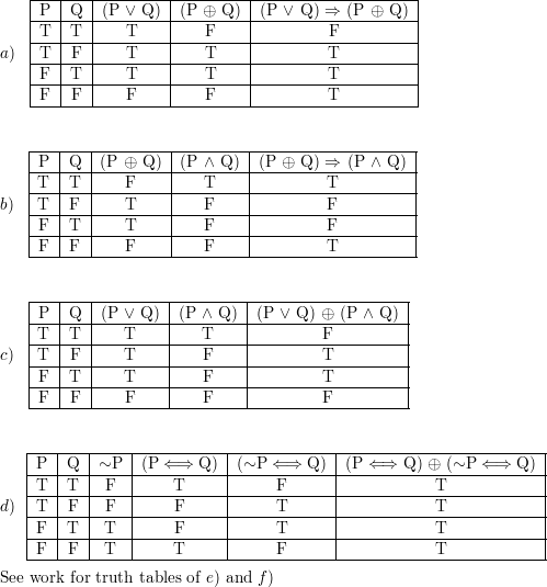 Construct A Truth Table For Each Of These Compound Propositions A P Q P Q B P Q P Q C P Q P