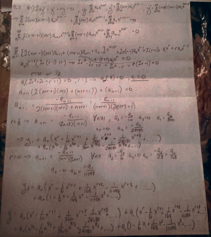 A Show That The Given Differential Equation Has A Regular Singular Point At X 0 B Determine The Indicial Equation The Recurrence Relation And The Roots Of The Indicial Equation C Find The Series Solution X 0 Corresponding