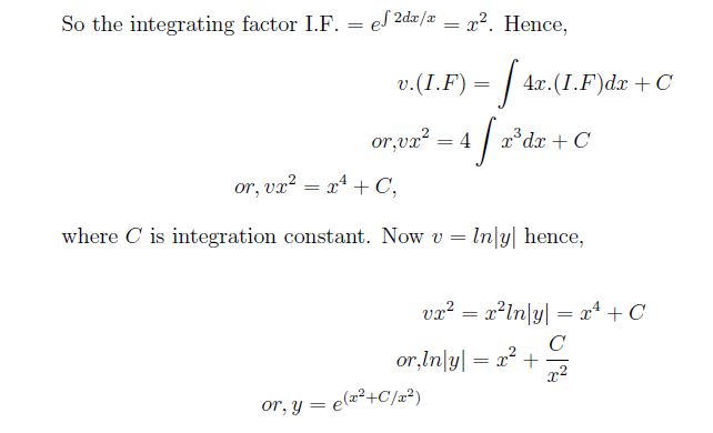 Use The Substitution Math V Ln Y Math And Transform The Differential Equation Math D Y D X P X Y Q X Y Ln Y