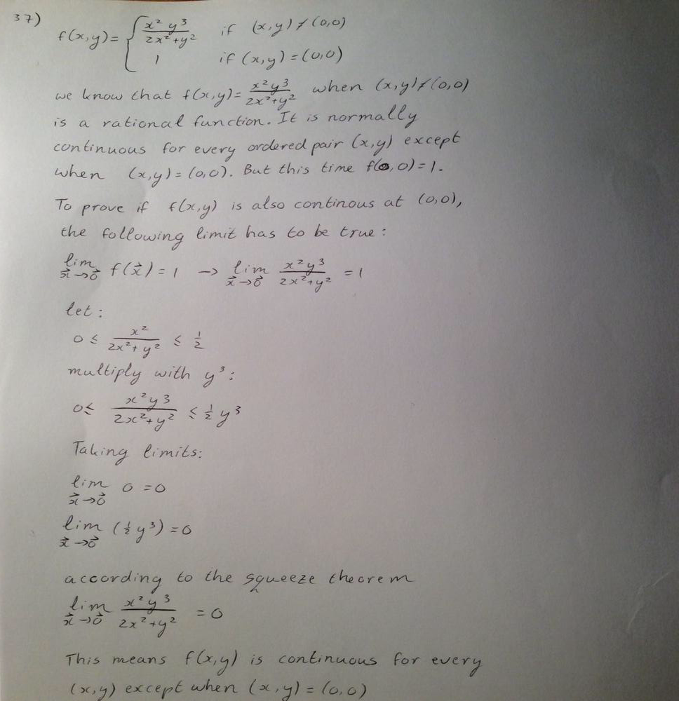 Determine The Set Of Points At Which The Function Is Continuous F X Y X 2y 3 2x 2 Y 2 If X Y Not Equal To 0 0 And 1 If X Y 0 0 Homework Help And Answers Slader