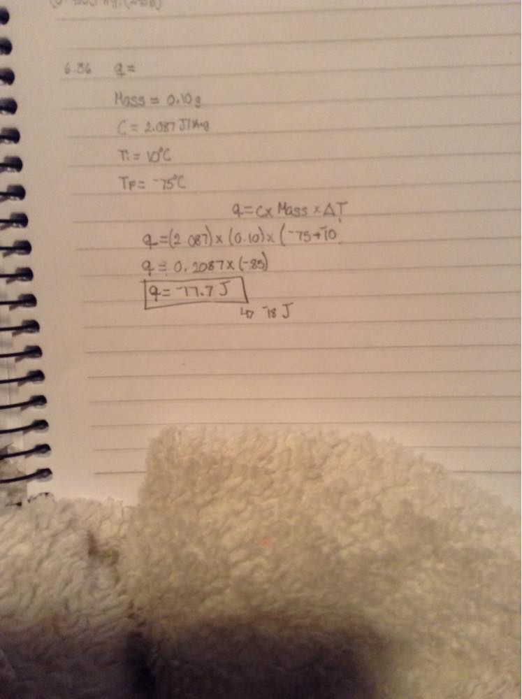 Calculate Q When 0 10 G Of Ice Is Cooled From Math 10 Circ Mathrm C Math To Math 75 Circ Mathrm C