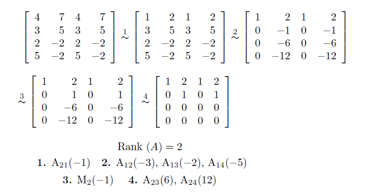 Use elementary row operations to reduce the given matrix to Quizlet