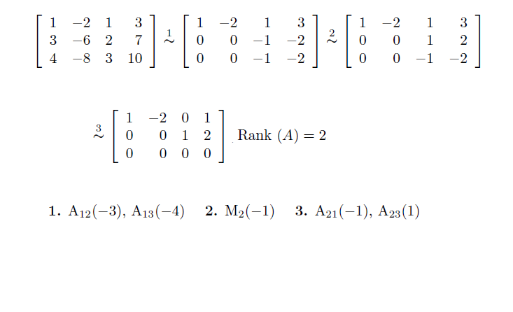 Reduce the given matrix to reduced row echelon form and henc Quizlet