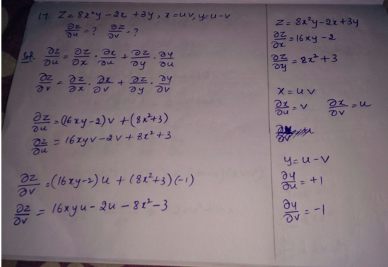 Use Appropriate Forms Of The Chain Rule To Find Z U And Z V Z 8x Y 2x 3y X Uv Y U V Homework Help And Answers Slader