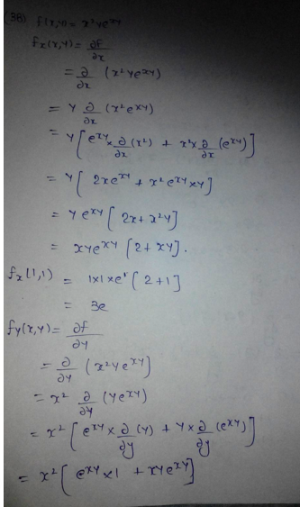 Evaluate The Indicated Partial Derivatives F X Y X 2 Y E X Y Partial F Partial X 1 1 Partial F Partial Y 1 1 Homework Help And Answers Slader