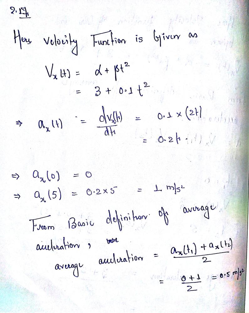 A Car S Velocity As A Function Of Time Is Given By Math V X T Alpha Beta T 2 Math Where Math Alpha 3 00