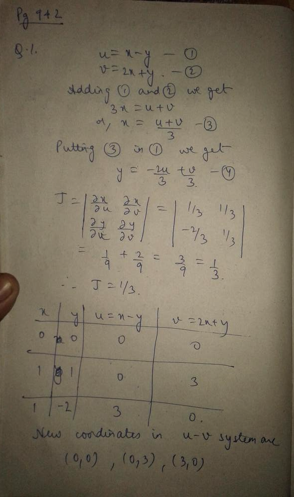 A Solve The System U X Y V 2x Y For X And Y In Terms Of U And V Then Find The Value Of The Jacobian Partial