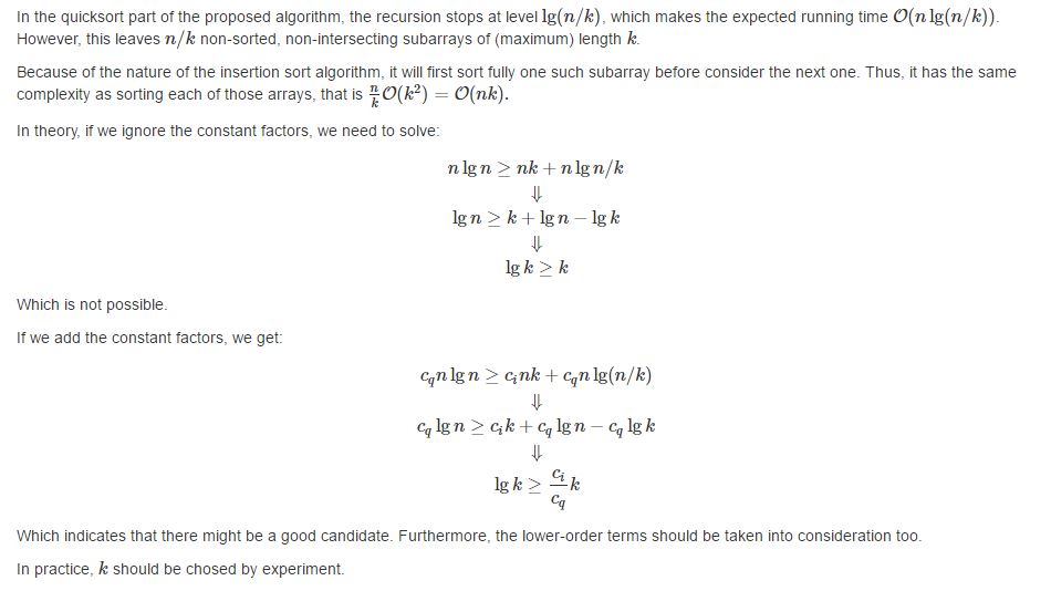 We can improve the running time of quicksort in practice by | Quizlet