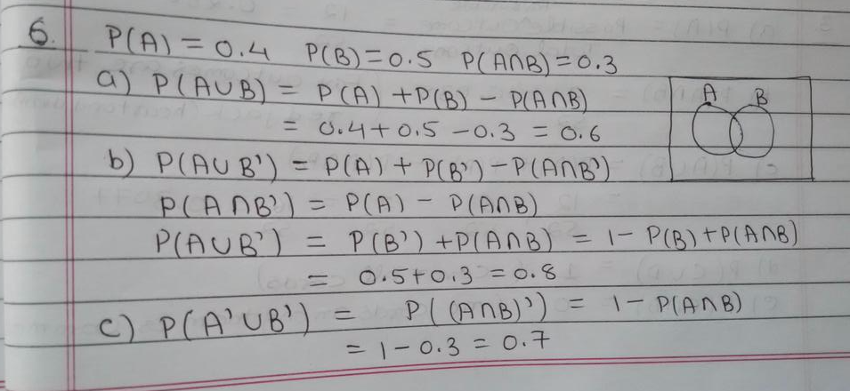 If P A 0 4 P B 0 5 And P A B 0 3 Find A P A B B P A B And C P A B Homework Help And Answers Slader