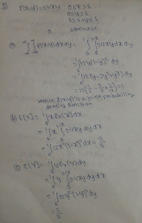 Let F X Y 24 X Y Quad 0 Leq X Leq 1 0 Leq Y Leq 1 0 Leq X Y Leq 1 And Let It Equal 0