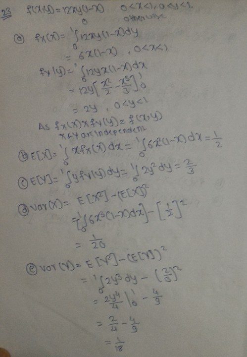 The Random Variables X And Y Have Joint Density Function F X Y 12 X Y 1 X Quad 0 X 1 0