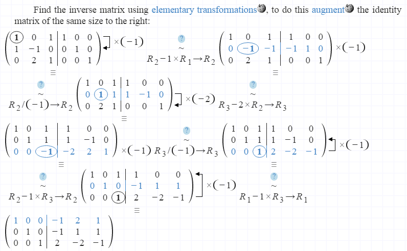 Use row reduction to calculate the inverse of each matrix. C Quizlet