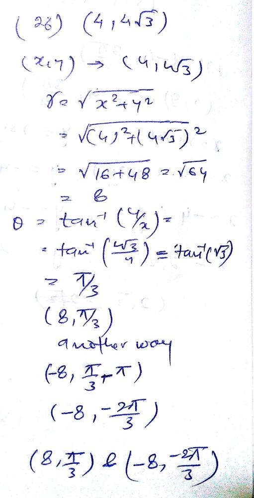 Express The Following Cartesian Coordinates In Polar Coordinates In At Least Two Different Ways 4 4 Sqrt 3 Homework Help And Answers Slader