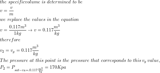 A rigid tank with a volume of 0.117 m^3 contains 1 kg of refrigerant ...