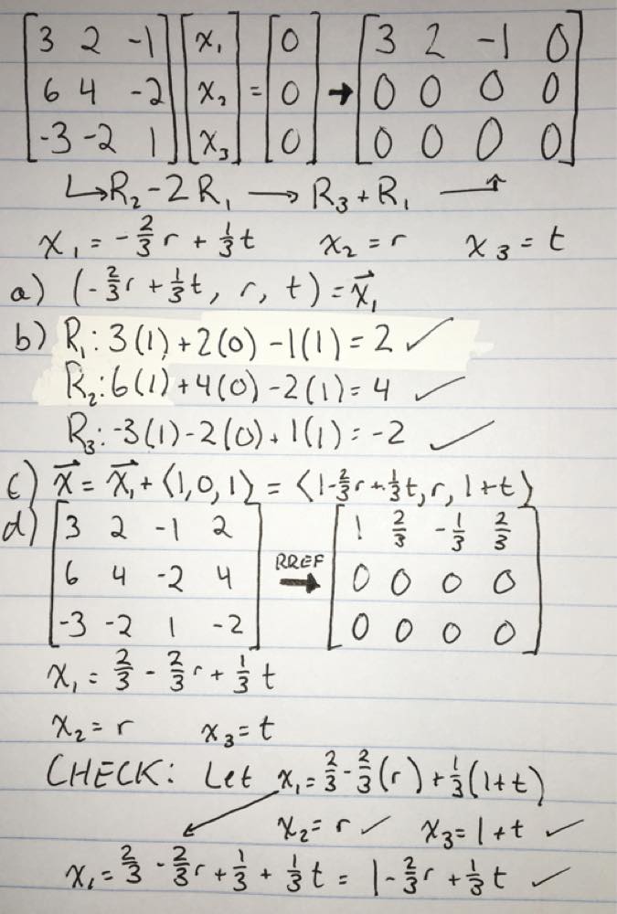 Consider The Linear Systems 3 2 1 6 4 2 3 2 1 X1 X2 X3 0 0 0 0 And 3 2 1 6 4 2 3 2 1 X1