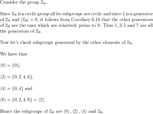 Find All Subgroups Of The Given Group And Draw The Subgroup
