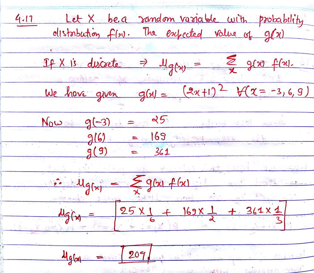 Math Text Let X Text Be A Random Variable With The Following Probability Distribution Math Begin Matrix X 3 6 9 Hline F X 1 6 1 2