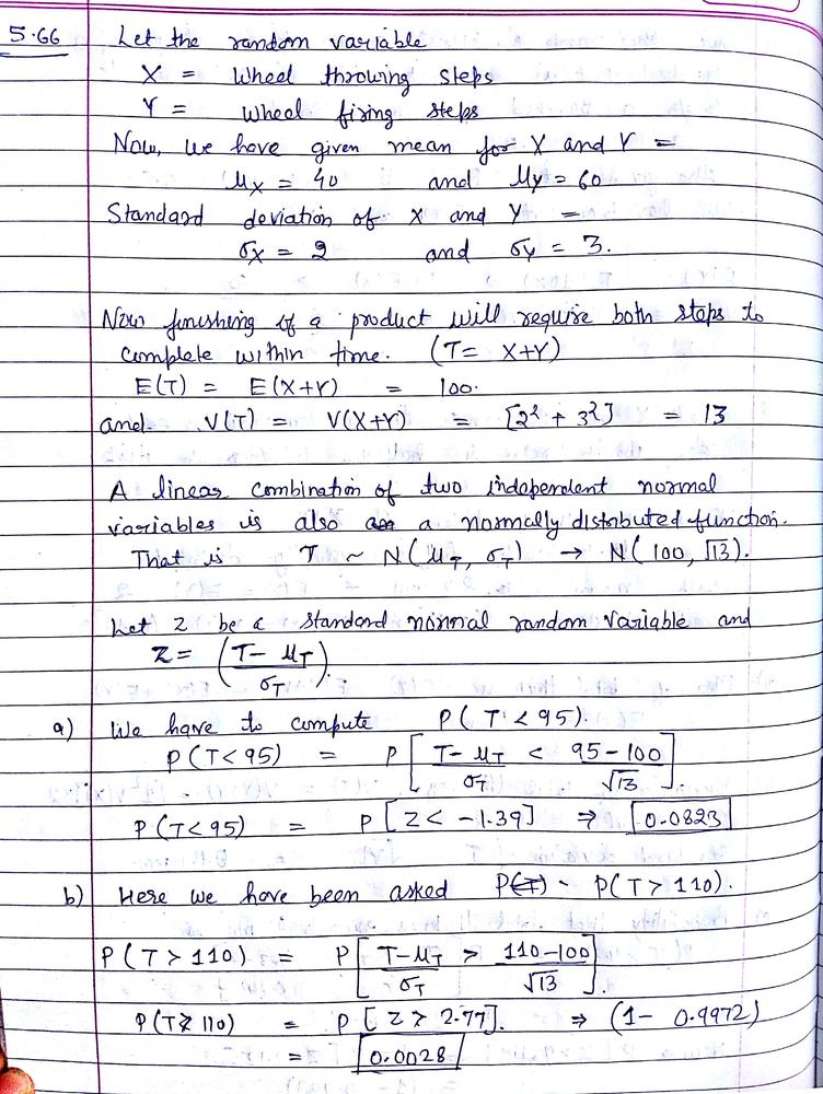 Applied Statistics And Probability For Engineers - Exercise 58, Ch 5 ...