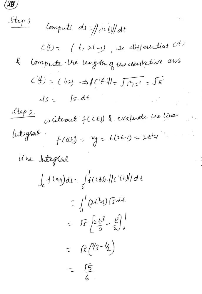 Compute The Line Integral Int Mathcal C F X Y D S For The Given Function And Path Or Curve F X Y Xy