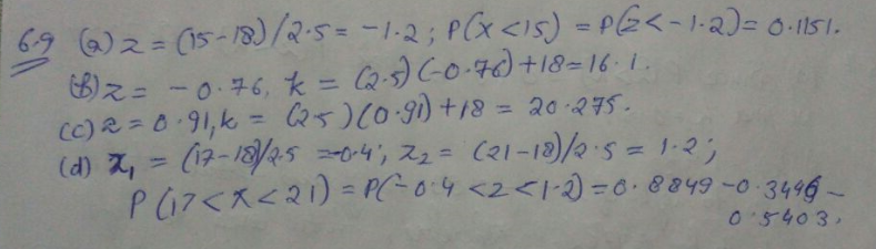 Given The Normally Distributed Variable X With Mean 18 And Standard Deviation 2 5 Find A P X Leq 15 B The Value Of K Such That P X K 0 2236 C The Value Of K