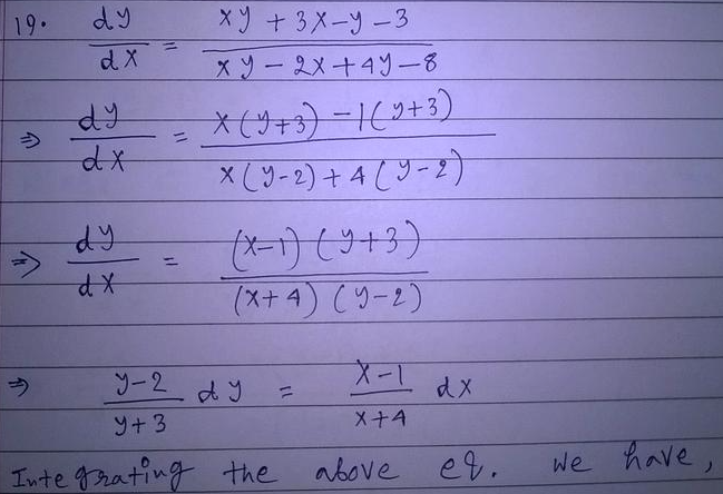 Solve The Given Differential Equation By Separation Of Variables Frac D Y D X Frac X Y 3 X Y 3 X Y 2 X 4 Y 8 Homework Help And Answers Slader