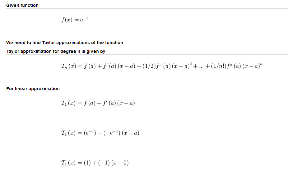 A Find The Linear Approximating Polynomial For The Following Functions Centered At The Given Point A B Find The Quadratic Approximating Polynomial For The Following Functions Centered At The Given Point A C