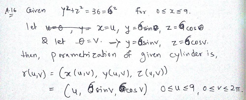 Give A Parametric Description Of The Form R U V Math Langle X U V Y U V Z U V Rangle Math For The