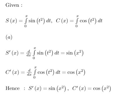 The theory of optics gives rise to the two Fresnel integrals | Quizlet