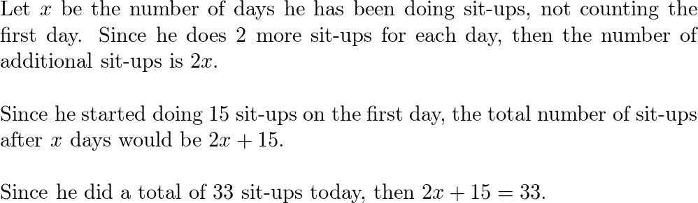 Jerry started doing sit ups every day. The first day he did Quizlet