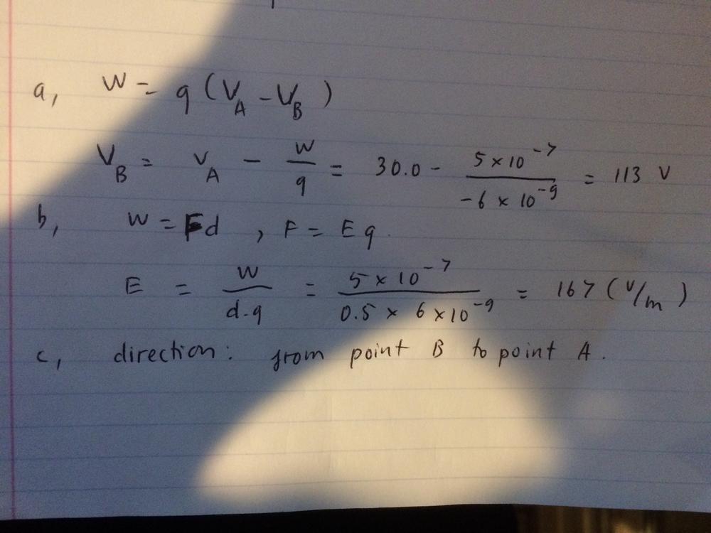 An Object With Charge Math Q 6 00 Times 10 9 C Math Is Placed In A Region Of Uniform Electric Field And Is Released From Rest At Point