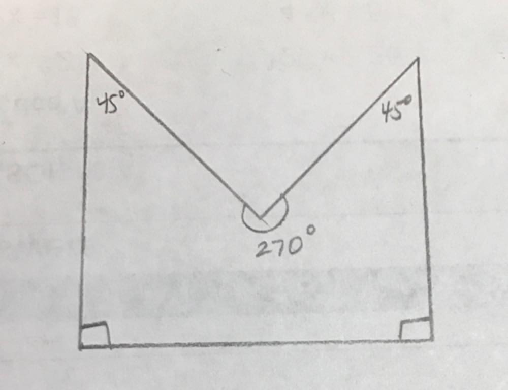 Draw A Pentagon That Has Two Right Interior Angles Two 45