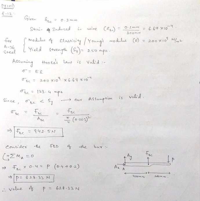 Mechanics Of Materials - Exercise 12, Ch 3, Pg 101 | Quizlet