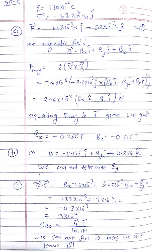 A Particle With Charge Math 7 80 Mu C Math Is Moving With Velocity Math Vec V Left 3 80 Times 10 3 Mathrm M Mathrm